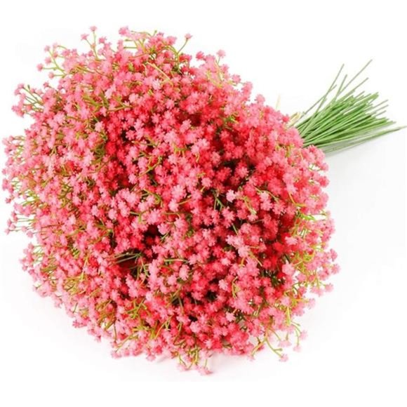 ArtificialFlowers Pink Gypsophila Bouquets 15pcs Real Touch Flowers for Wedding - Picture 1 of 6
